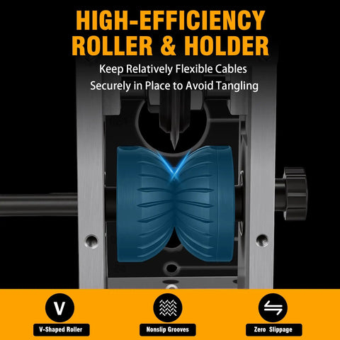 Heavy Duty Wire Stripper Machine With Hand Crank Or Drill Power showcasing high-efficiency roller and holder in action