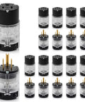 Rockin Reliable Lighted Electrical Outlet With Clear Neon Indicator, 20 Amp 125 Volt Commercial Grade Duplex Receptacle, Nema 5-20R Grounding Socket, Badass Workhorse Build For Shops And Garages, Set Of 10 Black Pieces
