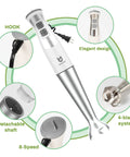 Immersion Hand Blender 3-in-1, 8-Speed Stick Blender With Milk Frother And Egg Whisk, BPA Free, detached attachments shown