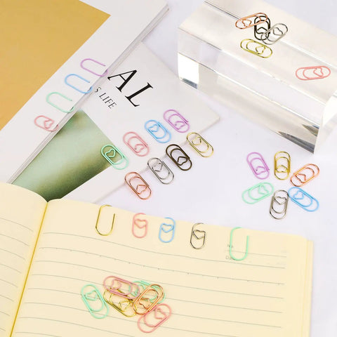 80 Pcs Heart Shaped Paper Clips Metal Journaling Clamps Colorful Cute Clips For Women Creative Organization And Note Sorting Decor