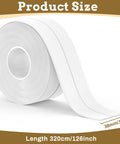 Waterproof Self Adhesive Caulk Tape 3 Roll Set 1.5 Inch By 10.5 Foot Sealant Strip product size in white PVC