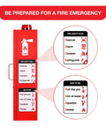 Red Wall Mount Fire Extinguisher Cabinet With Alarm And Lock And Clear Acrylic Break Glass Window Durable Metal Box That Fits 2.5 5 And 10 Pound Extinguishers For Quick Access Safety with visible emergency instructions