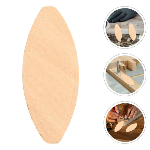 Pro Grade Hardwood Biscuit Joiner Kit with precision wooden biscuit for seamless plywood connections displayed on a workbench.