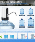 Portable Electric Water Bottle Pump Dispenser For Universal 5 Gallon Jugs BPA Free Food Grade Silicone Hose 304 Stainless Steel