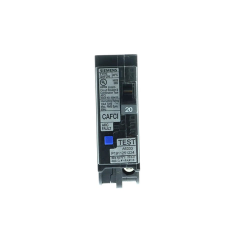 20 Amp 1 Pole AFCI Circuit Breaker With Plug On Neutral For Easy Install, LED Troubleshooting Indicators, front view