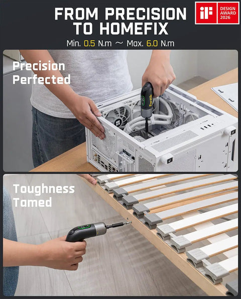 Using Cordless Electric Screwdriver With 7 Torque Settings Adjustable 0.5 To 6 Nm for electronics and home DIY tasks