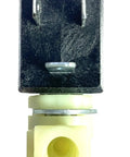 Two Way Solenoid Valve For Breville Espresso Machines 120V 60Hz Replacement, front view showing plug connectors and outlet