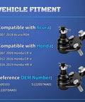 Honda CR-V Front Lower Ball Joint Set Of 2 K500103 Fits 2007 2008 2009 2010 2011 2012 2013 2014 2015 2016 And HR-V RDX Premium Replacement Front Lower Joint Pair For Smooth Ride And Easy Install Durable Front End Upgrade For Longevity And Bolt In Fit, black ball joints