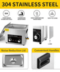 Pro Grade Ultrasonic Cleaner 15L With Knob And Timer, 6 Transducers Deliver 360W Ultrasonic Power, SUS304 tank, noise reduction lid