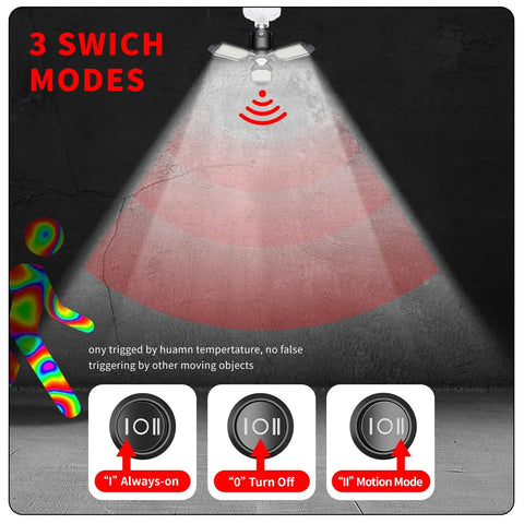 80W Motion Activated LED Shop Light With PIR Sensor For Garage Staircase Basement And Workshop Auto On When People Pass