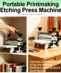 Must Have Engraving Print Making Machine With Manual Press For Slick Printmaking shown in home studio setting