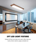 Office with 2-Foot LED Light Fixture With Wood Look Wraparound Dimmable 3000K 4000K 5000K Color Temperature 30W 3300LM
