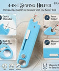 4 in 1 Needle Threader Tool With Magnifier And Seam Ripper Magnetic Sewing Accessory For Quick Threading And Easy Stitch Removal The Ultimate Quilting And Crafting Helper Red Twin Pack, blue ABS plastic