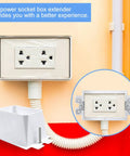 30 Pack Electrical Outlet Box Extenders With 60 Screws For 1-Gang Boxes, installed view, shows power switch receptacles