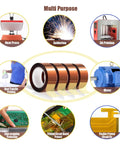 Four Rolls Of 20mm By 16m Heat Transfer Tape For High Temperature Sublimation And Vinyl Press No Residue Easy Peel Polyimide Film Tape With High Temp Adhesive For Clean Precise Sublimation Application