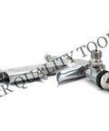 Slick Compact Spray Gun Airbrush Kit With A Hella Precise 0.5mm Nozzle and Super Comfy Ergonomic Trigger, silver metal design.