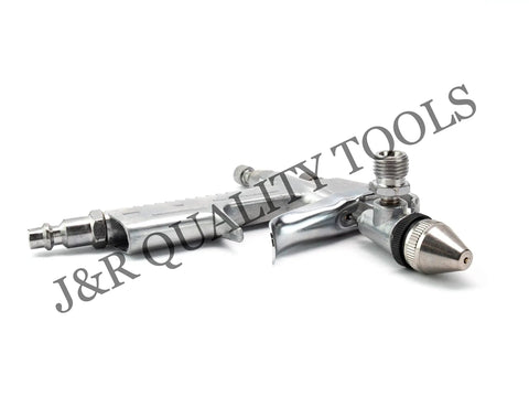 Slick Compact Spray Gun Airbrush Kit With A Hella Precise 0.5mm Nozzle and Super Comfy Ergonomic Trigger, silver metal design.