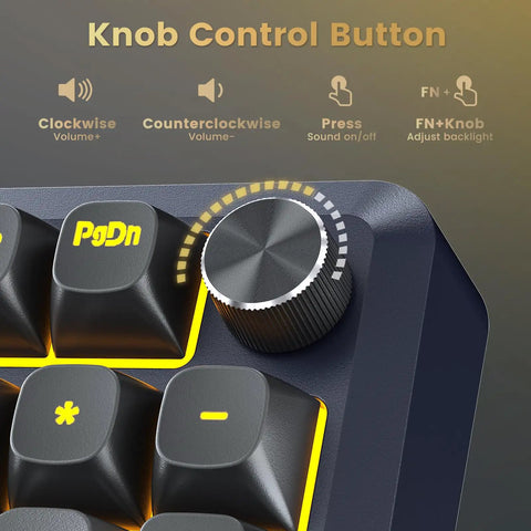 Knob control button of Sick Tri Mode Wireless Gaming Keyboard With Gasket Mount Mechanical Structure Hot Swappable Switches