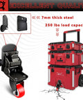 Packout Front Wheel Caster Kit For Milwaukee Packout Heavy Duty 200 Lb Capacity Steel Construction with rolling tool box