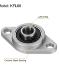 Pillow block bearing KFL08, zinc alloy flange-mount housing with 8mm bore and chrome steel bearing.