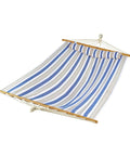 Caribbean Hammock With Pillow For Easy Chill Sessions 48 Inch Wide Poolside Patio Backyard Relaxer Includes Straps And Chains Eco Friendly Polyester And Cotton Blend 265 Pound Capacity Nautical Stripe