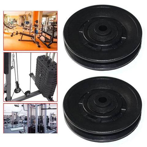 Two Pack 90mm Nylon Cable Pulley Wheels Replacement For Fitness Lat Pulldown And Cable Machines Lightweight Bearings