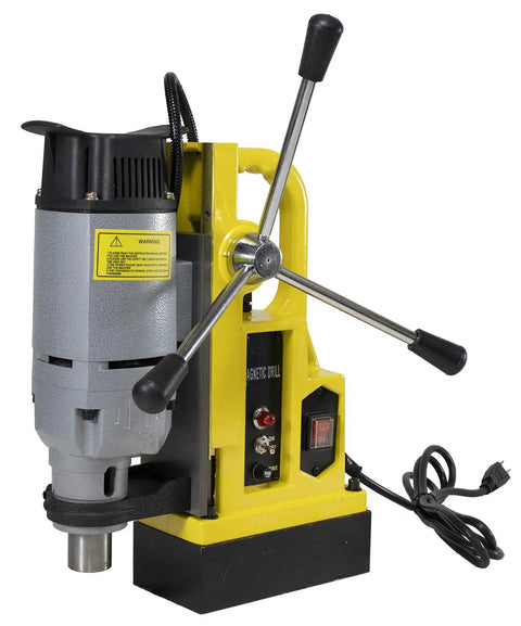 Magnetic Drill Press MD25 1350W High Speed Induction Motor 110V 60Hz For Metal Surfaces 1 In Boring Diameter 7 In Boring Depth 3372 Lb Magnetic Force MT3 Spindle Taper Built For Pros And Serious DIY Projects