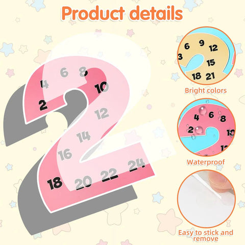 Multiplication Chart Posters For Kids Set Of 12 With Multiples From 1 To 12, Classroom Decor, waterproof stickers detail