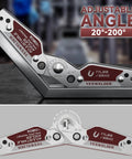 YESWELDER adjustable angle welding magnet in front and side views, 20-200° range, 77 lb holding power.