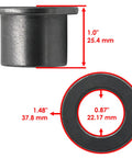 Four Pack Heavy Duty Flanged Bushing Fits Caster Yoke Steering Shaft For Scag Mag 61 72 STH 13 18 20 Sulky Tri Wheel Mower Rig No Sweat Swap Ready Installation with measurements.