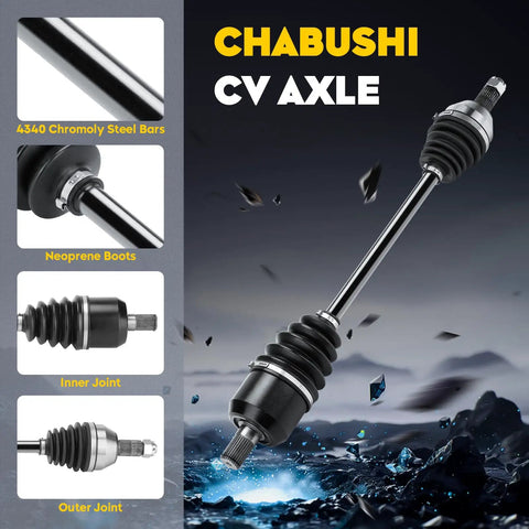 Rear CV Axle Replacement Kit for Sportsman 400 450 500 HO 800 EFI 4x4 Quads showing chromoly steel and joints