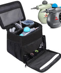 Adjustable Compartments Carry Bag For Steam Shot Hard Surface Steam Cleaner With Extra Pockets, shown with accessories and tools.