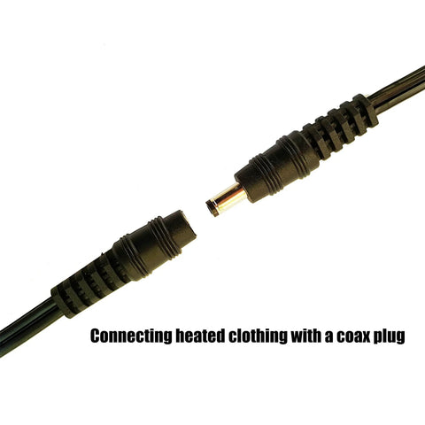 Sae To Coax Female Adapter Cable For Motorcycle Heated Gear 10 Inch Long With Heavy Duty 18 AWG SPT 2 Copper Wire 5.5mm X 2.5mm DC Coax Female Connector For Easy Hookup