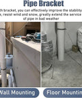 Heavy Duty Stainless Steel Chimney Support Bracket Kit All Weather Roof Brace For Pellet Stove And Water Heater Vent Four Point Seven Five Inch quick install for wall and floor mounting.