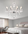 Show Stopping Modern Elegant 10 Lights K9 Crystal Glass Chandelier Pendant Ceiling Lighting For Dining Room Living Room And Bedroom