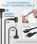 Diagram showing 180W Laptop Charger For Gaming Laptops From MSI GF63 GF65 and Gigabyte Katana with durable plug connections.