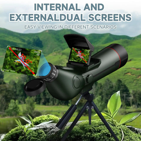 Portable Auto Focus Refractor Telescope With 4K Astrophotography Camera Dual Internal And External Screens Digital Spotter