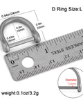 Titanium D Ring with Screw Shackle for Key Chains and Pet Collars, Matte Finish, Size 0.94 by 0.9 Inches, with ruler scale