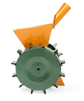 Versatile Metal Seed Planter For Corn Beans And Vegetables No Fuss 2 Row To 1 Row Manual Seeder with adjustable wheel detail