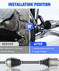 Installation comparison of Front Left And Right CV Axle Shaft Assembly For Honda CRV EX LX SE 2.4L 2002 To 2006.