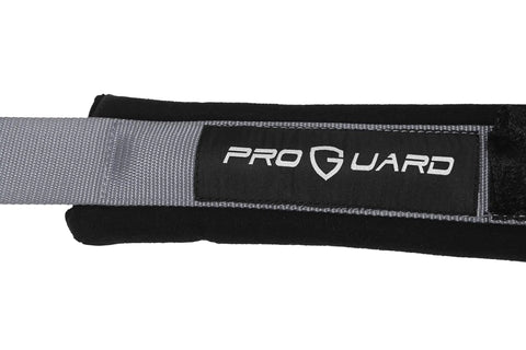 Close-up of gray 2-inch strap with padded shoulder from Gray 4 Point Harness With 2 Inch Straps Universal UTV Off Road Harness Kit.