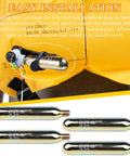 Rearming CO2 Cylinder Kit for Auto and Manual Inflatable Life Jackets and Vests 33 Gram Cartridges One Half Inch Thread Four Pack PFD Accessories Replacement next to life jacket.