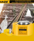 MMNZE FPY-5 5T yellow mini hydraulic jack with 6mm stroke and metal body.