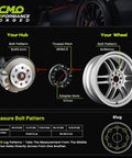 Dead On 2 Inch Wheel Adapters Converting 8X6.5 To 8X180 Bolt Patterns With 117Mm Center Bore And M14x1.5 Threads displayed with hub and wheel.
