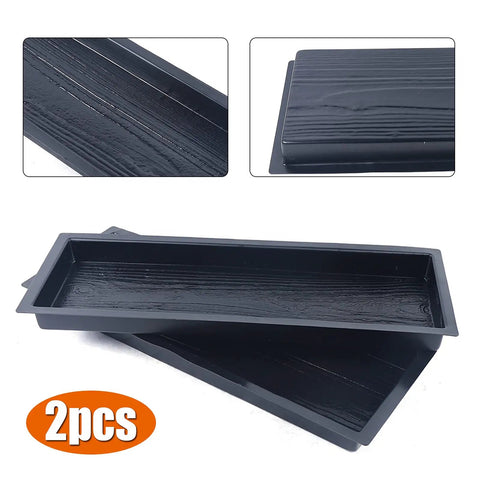 Two Pack Wood Grain Stepping Stone Molds For Concrete Garden Pathways Diy Patio Lawn Paving Kit With Wood Board Look Paver Molds