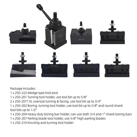 Knockout Deal 8 Piece Quick Change Tool Post Set For 10 To 15 Inch CNC Lathes Wedge Type Kit With Heavy Duty Turning Facing And Boring Holders Built Like A Tank