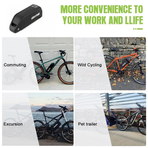 52V 20Ah Ebike Battery With 1040Wh Waterproof Case And 3A Charger Plus 30A BMS, Compatible With Bafang Voilamart AW 0-1000W Ebike Conversion Kits For Longer Rides And More Power