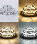 Crystal Chandeliers Ceiling Light Fixture With Remote Dimmer And Adjustable Color Temperature, Dope 30W 120LM/W 120 LEDs shown on tables.