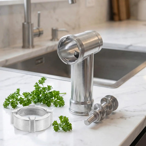 Electric Meat Grinder Replacement Parts Aluminum Alloy Grinder Tube For Home Kitchen Sturdy Meat Mincer Spare Tool Kit To Speed Up Grinding And Make Sausage Like A Pro, aluminum tube and auger