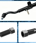 Jeep Wrangler Front Steering Linkage Adjusting Sleeve Drag Link Tie Rod Suspension Kit Heavy Duty Upgrade For 2007 2017 JK And 2018 3.6L 3.8L Replaces DS800982A black adjusting sleeve and tie rod ends